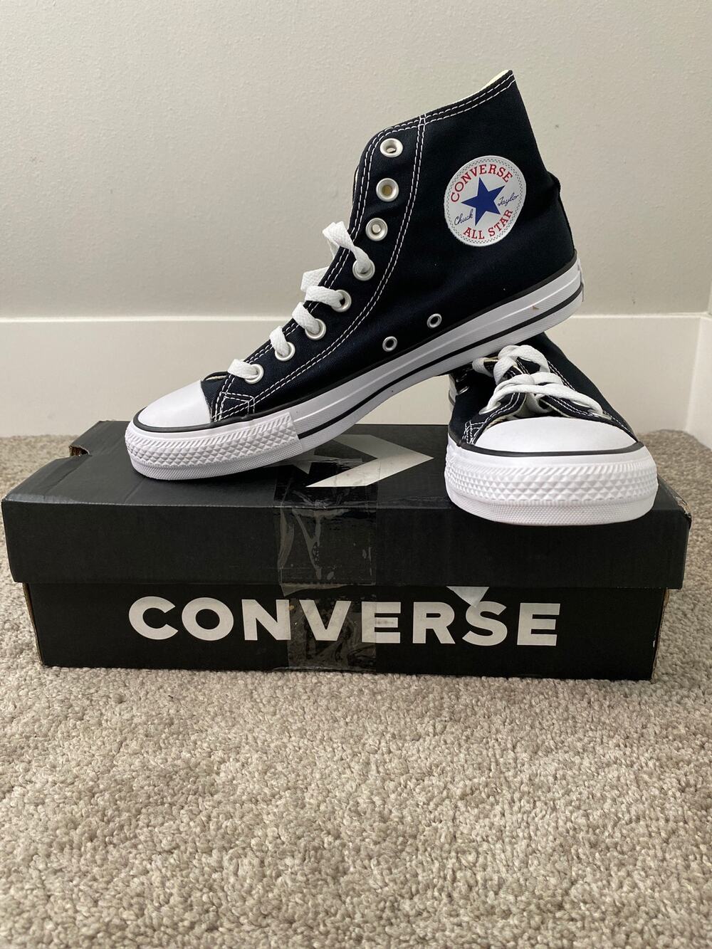 New Converse Chuck Taylor All Star Black High Tops 7.5M 9.5W